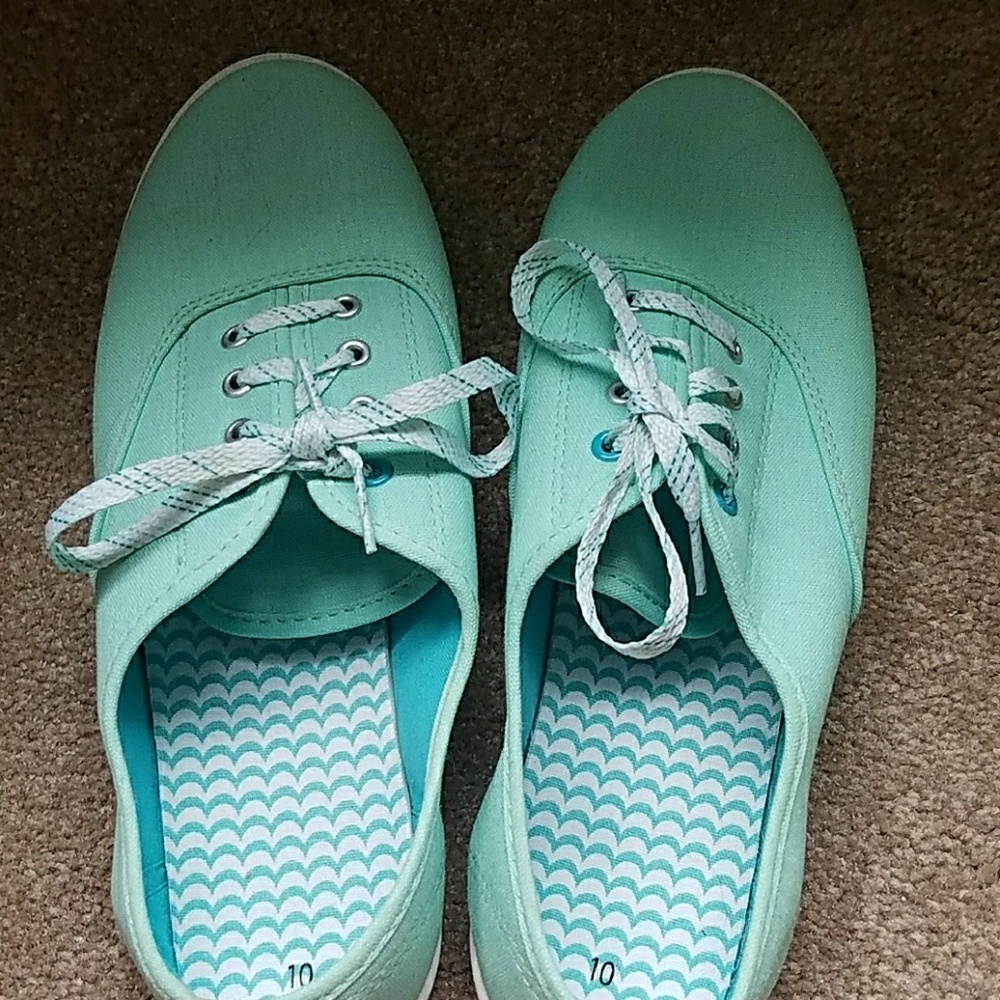 Turquoise Slip On Shoes